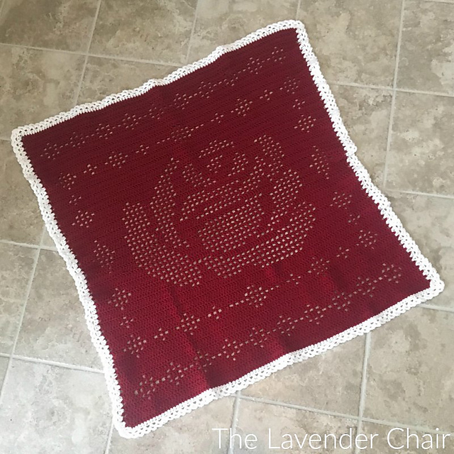 Filet Rose Blanket
