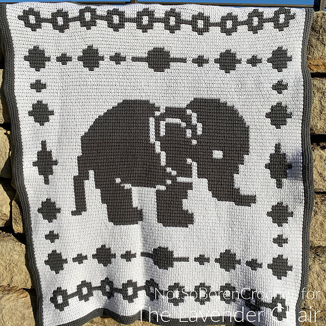 Ravelry: Mosaic Elephant Blanket pattern by Dorianna Rivelli