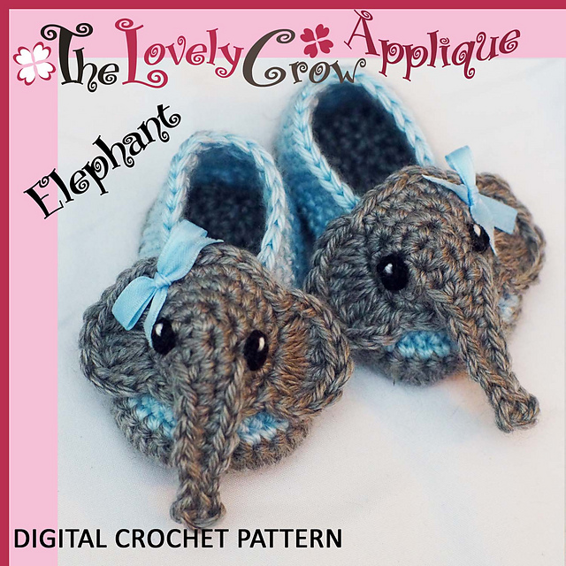 Applique Elephant Booties