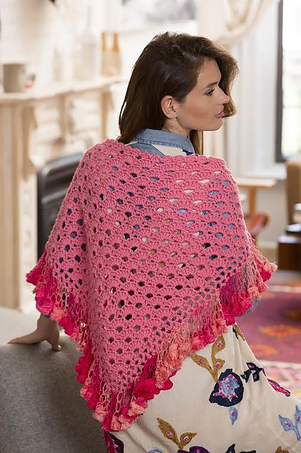 Fringed V-Stitch Shawl