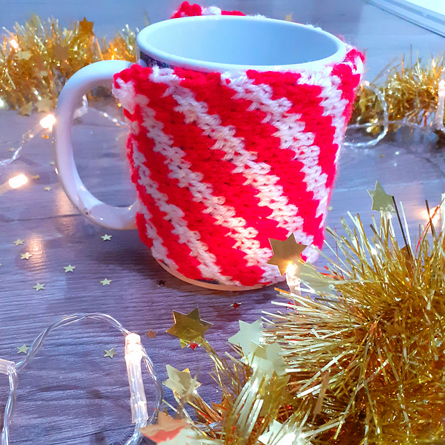 Candy Cane Mug Cosy