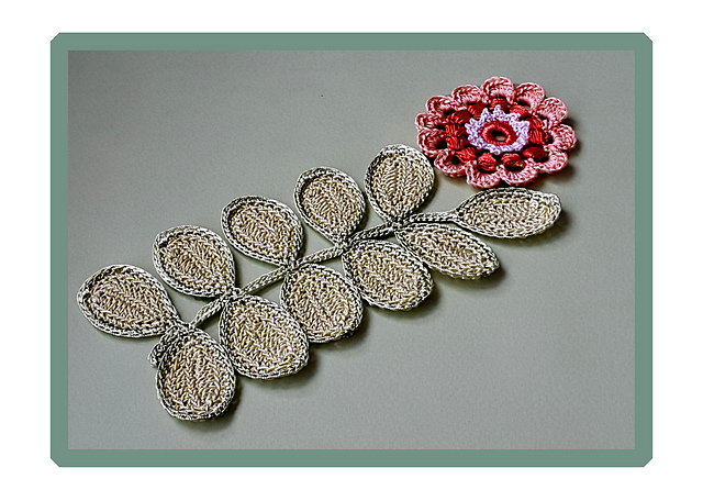 Flower + Branch Antique Applique