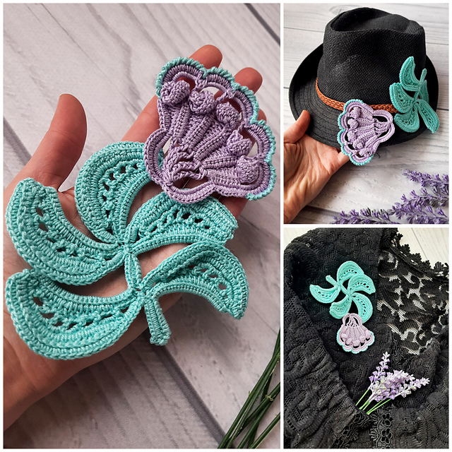 Lace Branch Bouquet Applique.