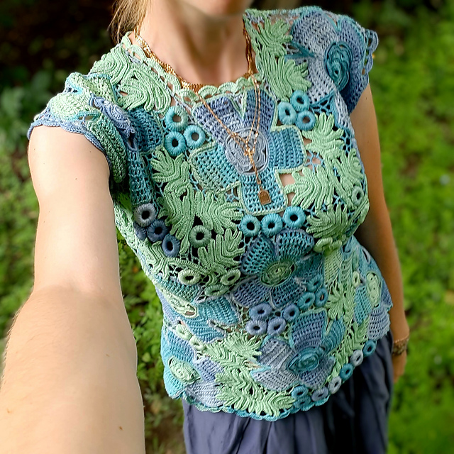 Ravelry: Floral Lacy Tee Top. pattern by ThePoshCrochet