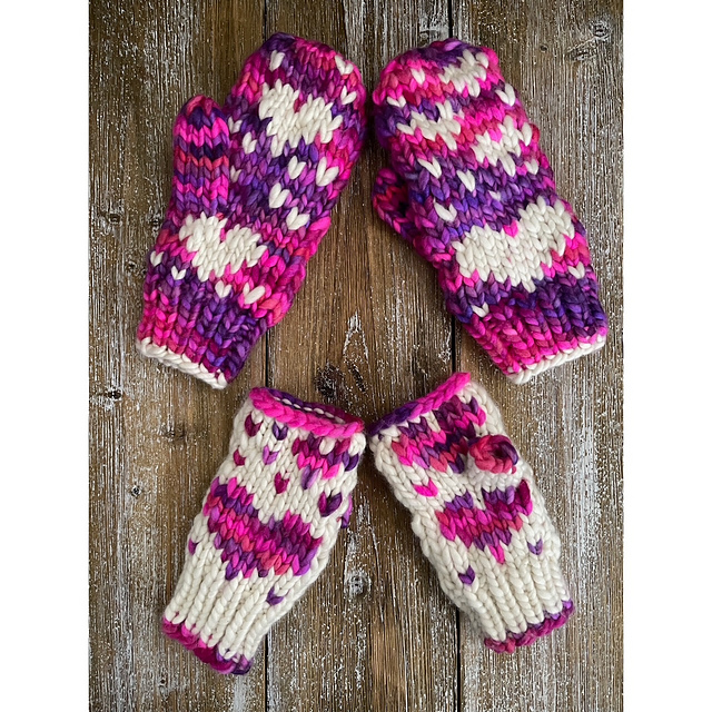 All Heart Mittens Full and Fingerless