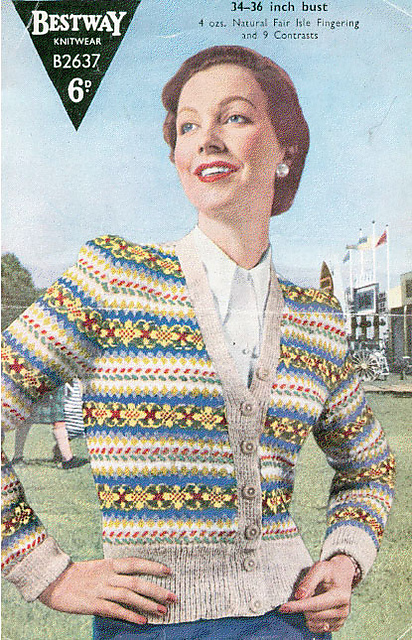 vintage fair isle cardigan