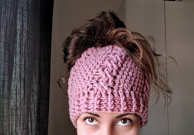 Cable Bun Beanie