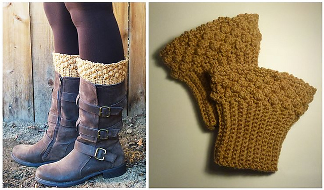 Autumn Acorns Boot cuffs and Fingerless Gloves