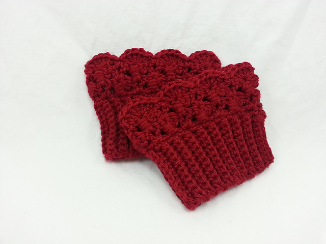 'Mulled Wine' Boot Cuffs and Fingerless Gloves