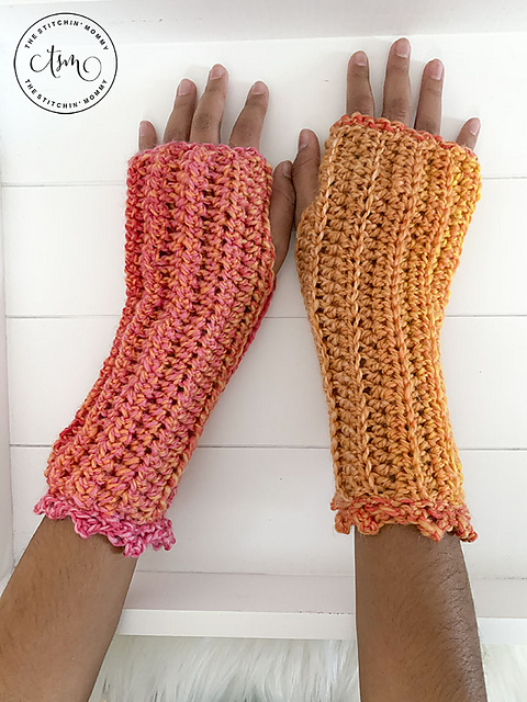 Tropical Sunset Fingerless Mitts