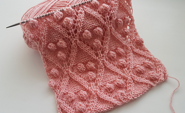 Pink Bobbles Blanket Square