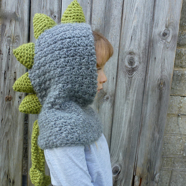 Crochet Dinosaur Cowl Hood