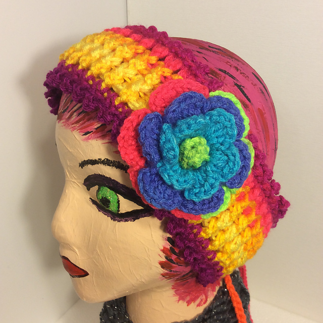 Adjustable Headband with Flower