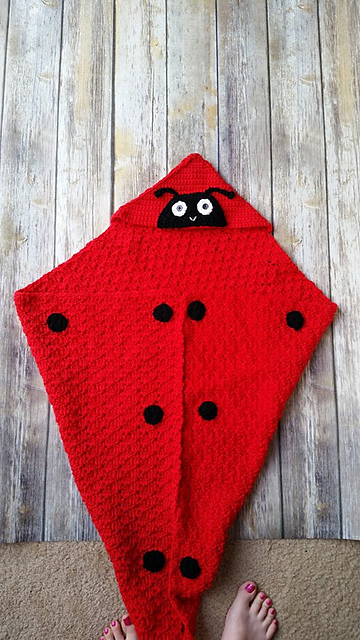 Lady bug hooded blanket