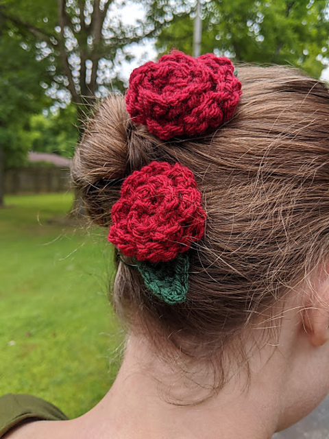 Rose hair accessory barrette