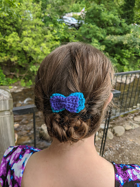 double bow hair barrette