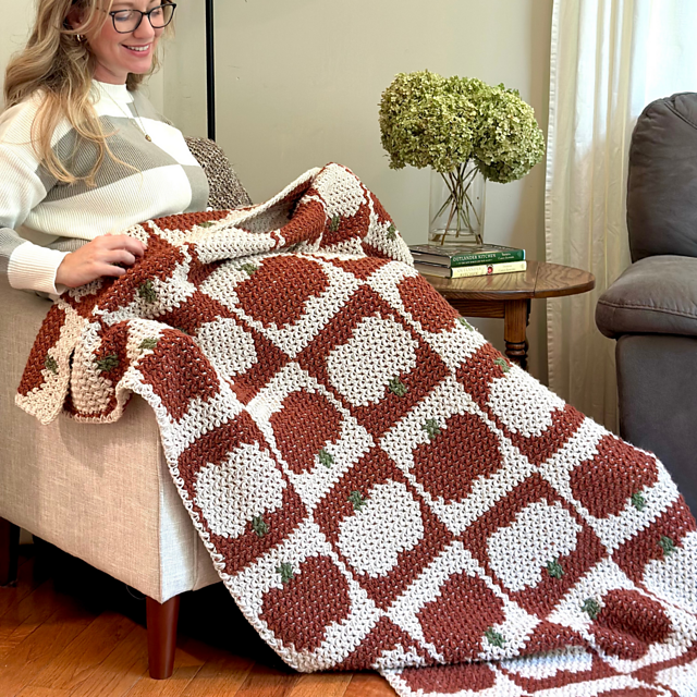 Pumpkin Square Throw Blanket