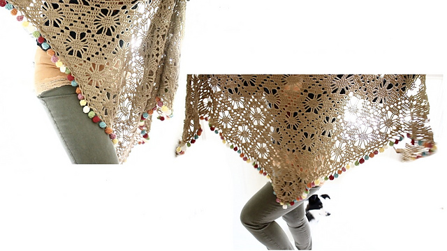 Pom Pom Sunshine Shawl