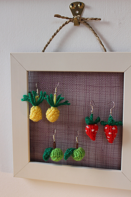 Pineapple, Apple and Strawberry Earrings