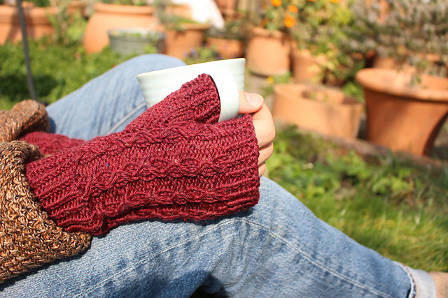Celtic Column Wrist Warmers