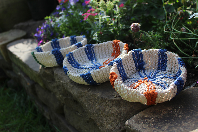 Striped Knitted Baskets