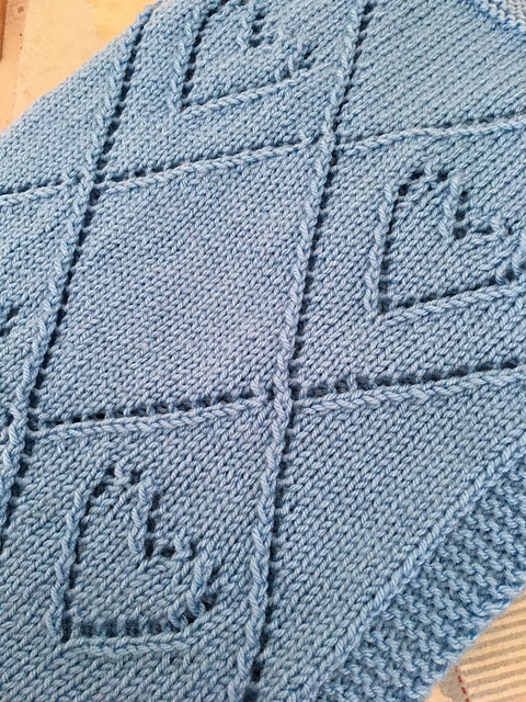 Lace Heart and Diamond Blanket