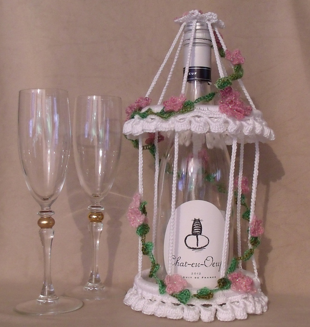 Champagne Birdcage Wedding Wine Bottle Decoration