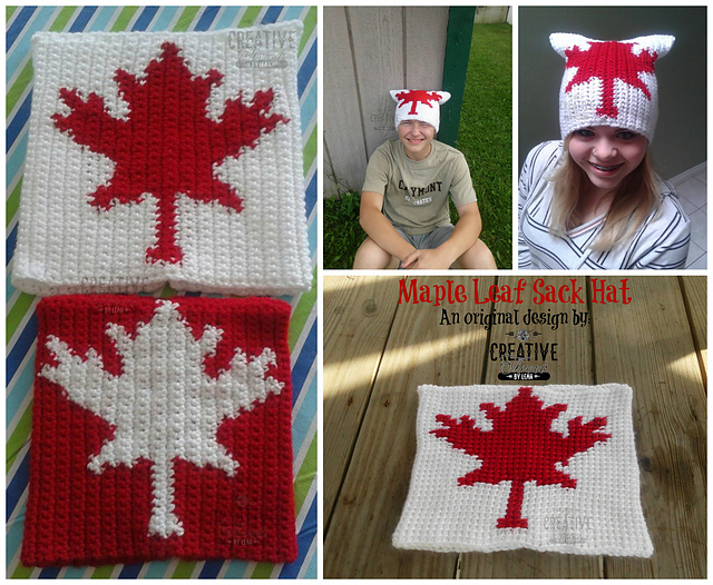 Maple Leaf Graphed Sack Hat