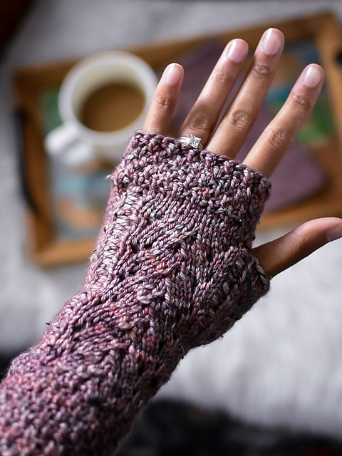 Coffee Hour Fingerless mitts