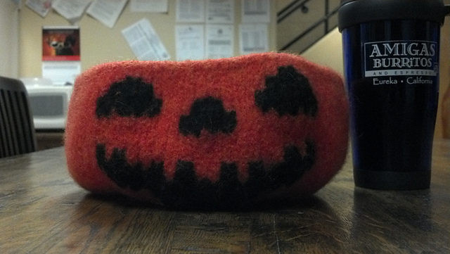 Felted Jack O Lantern Bowl