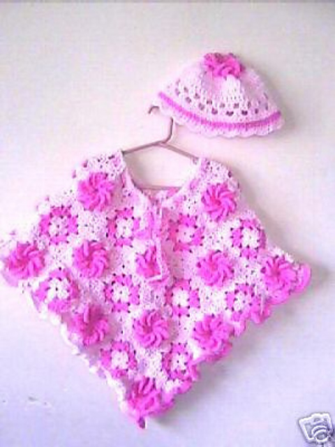 Granny Square Flower Poncho