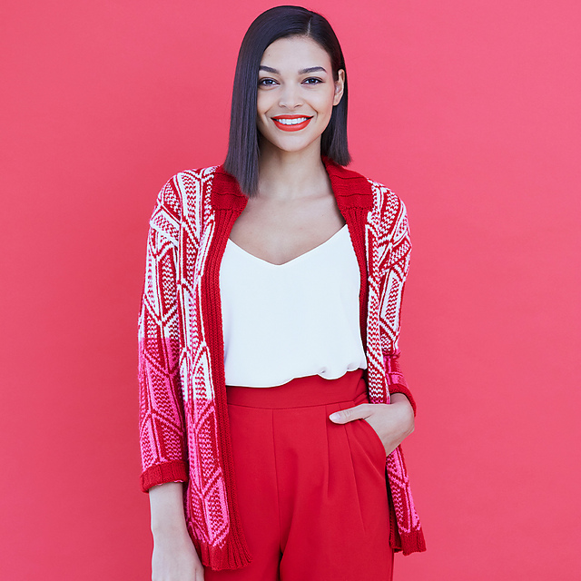 Speckled Chevron Cardigan