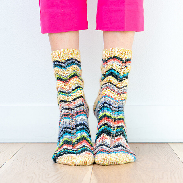 Chevron Block Socks