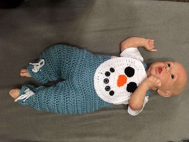 Snowman Infant Bib Pants