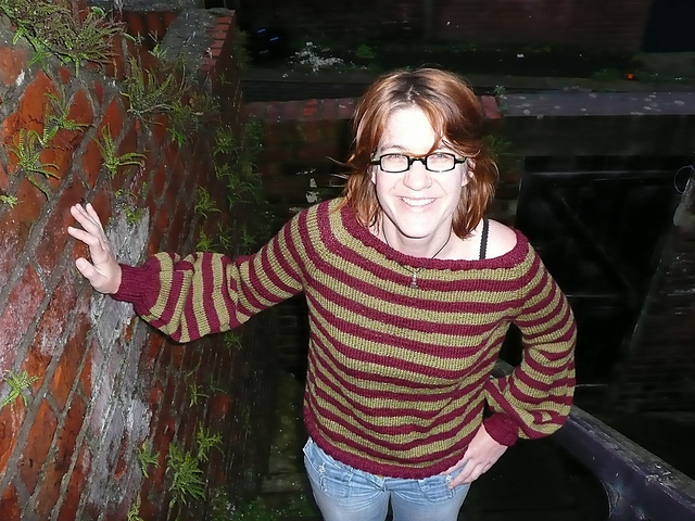 31 Orange-and-Yellow Striped Sweater
