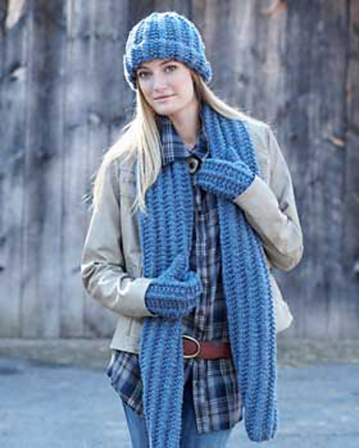 Cozy Knit Set (Scarf, Hat, Mitts)
