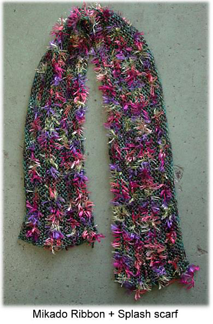 Mikado Ribbon with a little Splash Knit Scarf