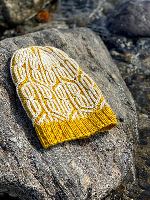Twisted Brioche Hearts Hat
