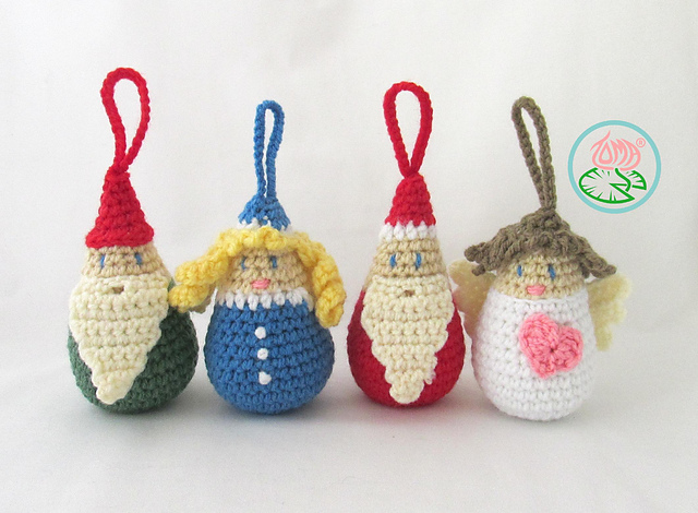 Amigurumi Christmas Ornaments, 4 designs