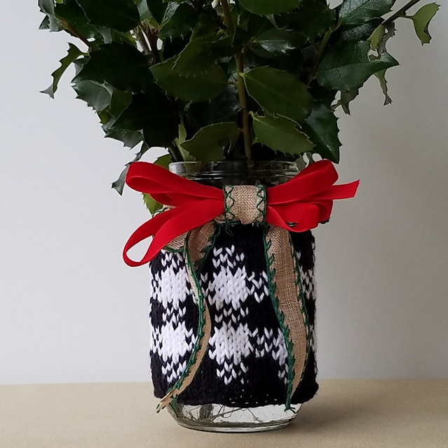Gingham Mason Jar Cozy