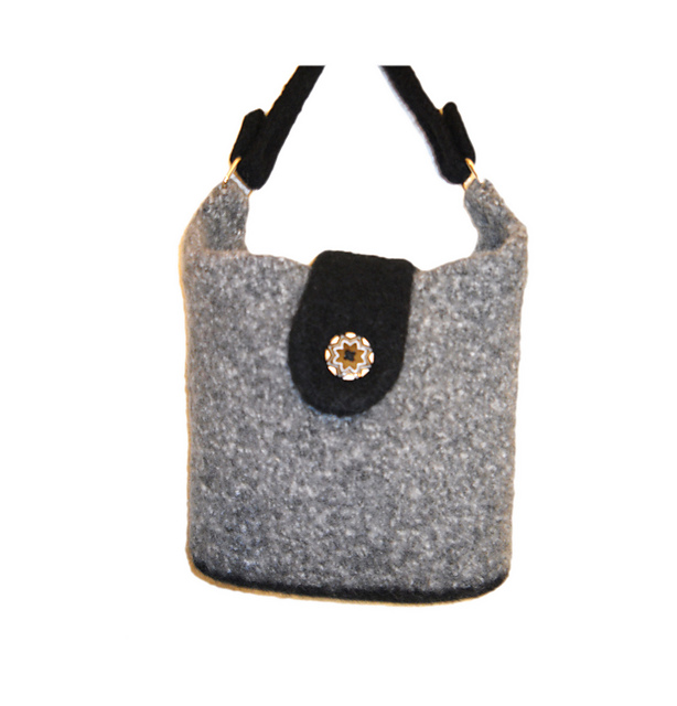 Felted Mini-Bucket Handbag