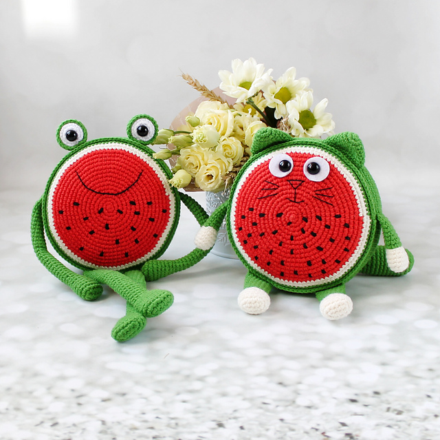 Watermelon Cat and Frog