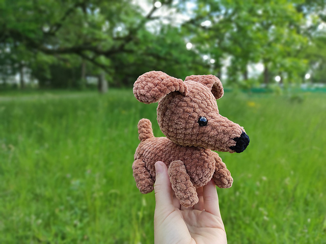 Amigurumi plush dachshund
