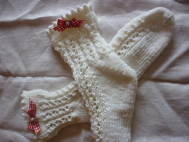 Girls' lace rib socks