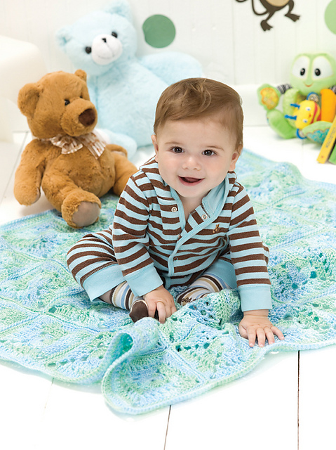 Seaside Squares Baby Blanket