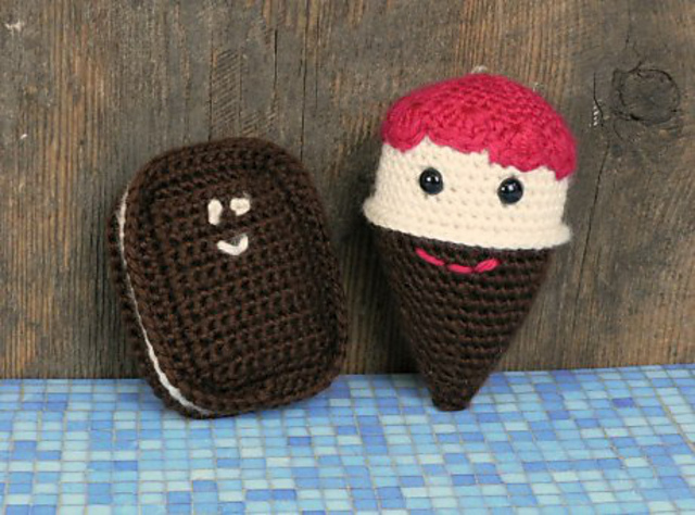Ice Cream Sandwich & Ice Cream Cone Amigurumi