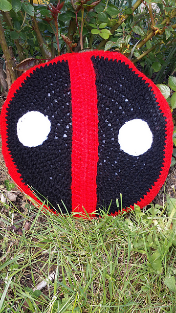 Deadpool inspired decorative pillow