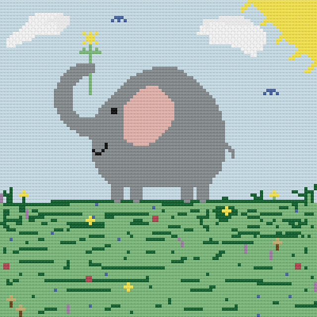 Elephant baby blanket c2c