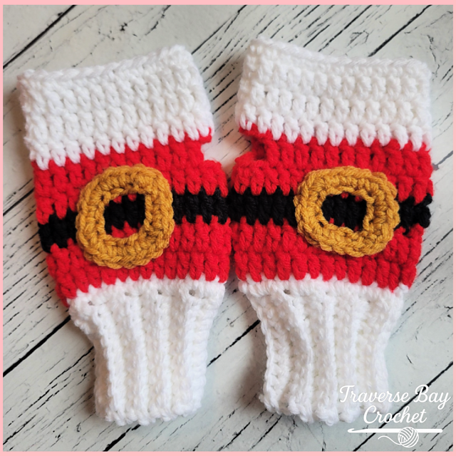Santa Fingerless Mittens