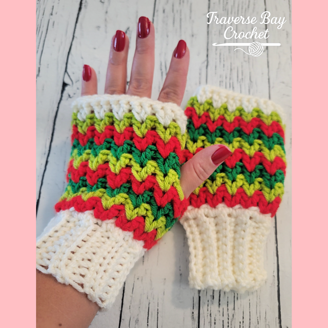 Zig Zag Fingerless Mittens